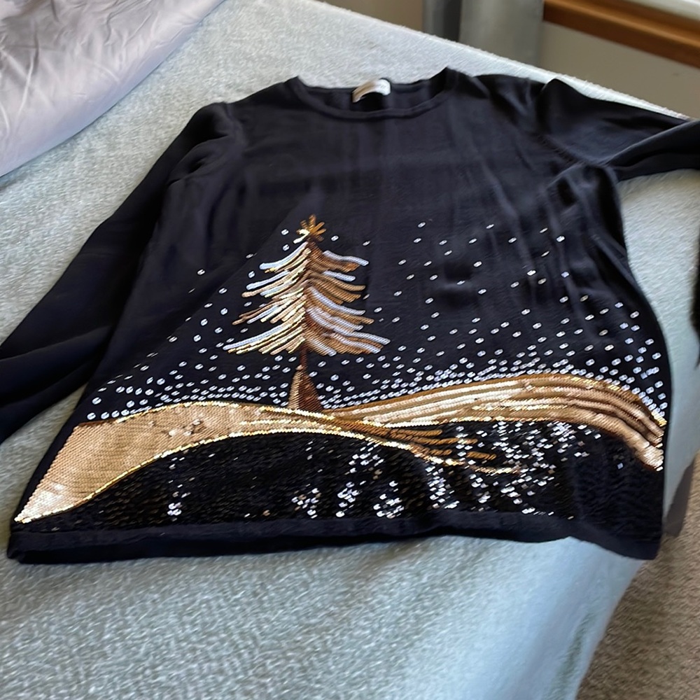 Woman’s holiday sweater
